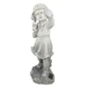 Northlight 18" Distressed Gray Girl With Cell Phone Solar Powered LED Lighted Outdoor Patio Garden Statue -Home decor GUEST c1e97f6d 34e8 4bee ab10 d0bbe1396c0d