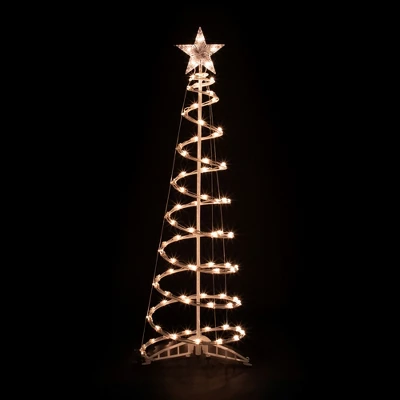 Northlight Lighted Spiral Outdoor Christmas Tree With Star - 4' - Clear 3 Northlight Lighted Spiral Outdoor Christmas Tree With Star - 4' - Clear