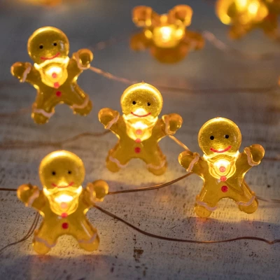 Northlight 20-Count LED Mini Gingerbread Men Christmas Fairy Lights, 6.5 Ft Silver Wire 3 Northlight 20-Count LED Mini Gingerbread Men Christmas Fairy Lights, 6.5 Ft Silver Wire
