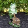 Northlight 11.5" Green Frog Pushing Wheelbarrow Outdoor Garden Statue