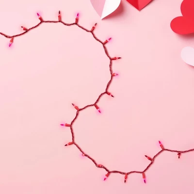 Northlight Mini Christmas Light Set - Red And Pink - 10' Red Wire - 50ct 5 Northlight Mini Christmas Light Set - Red And Pink - 10' Red Wire - 50ct - Image 3