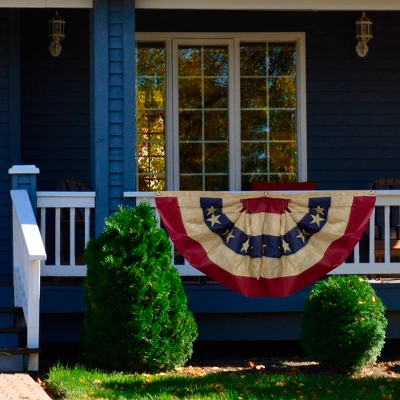 Northlight Patriotic Americana Tea-Stained Pleated Bunting Flag 48" X 24" 3 Northlight Patriotic Americana Tea-Stained Pleated Bunting Flag 48" X 24"
