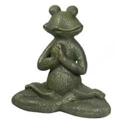 Northlight 14" Gold Verdigris Yoga Frog Outdoor Garden Statue -Home decor GUEST c659921e 8027 4c33 ad50 6e52d74d54dc