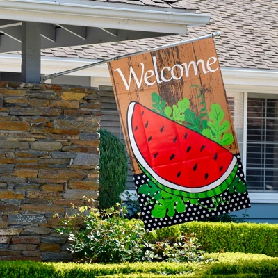 Northlight Welcome Watermelon Slice Spring Outdoor House Flag 28" X 40" 4 Northlight Welcome Watermelon Slice Spring Outdoor House Flag 28" X 40" - Image 2