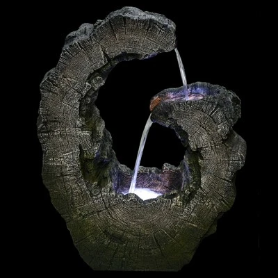 Northlight 26" Lighted Tree Trunk Waterfall Outdoor Garden Water Fountain 4 Northlight 26" Lighted Tree Trunk Waterfall Outdoor Garden Water Fountain - Image 2