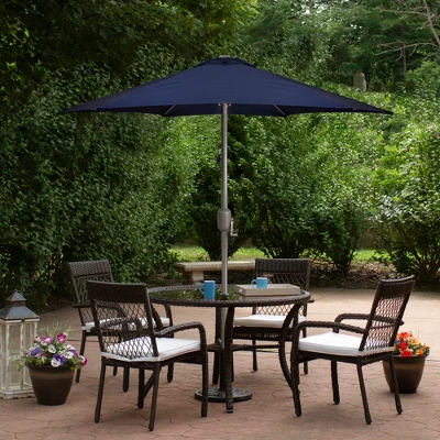 Northlight 7.5ft Outdoor Patio Market Umbrella With Hand Crank, Midnight Blue 3 Northlight 7.5ft Outdoor Patio Market Umbrella With Hand Crank, Midnight Blue