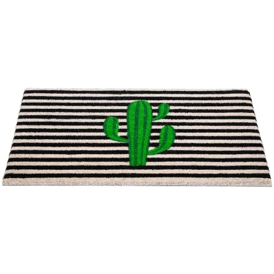 Northlight Green Cactus Striped Natural Coir Outdoor Doormat 18" X 30" 5 Northlight Green Cactus Striped Natural Coir Outdoor Doormat 18" X 30" - Image 3