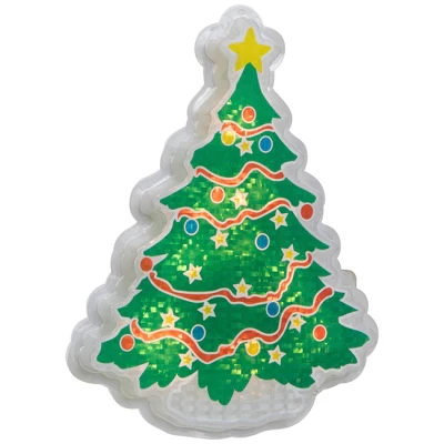 Northlight Lighted Holographic Christmas Tree Window Silhouette - 12.5" - Clear Lights 5 Northlight Lighted Holographic Christmas Tree Window Silhouette - 12.5" - Clear Lights - Image 3
