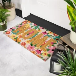 Northlight Pink And Orange Floral "Home" Outdoor Natural Coir Doormat 18" X 30" 8 Northlight Pink And Orange Floral "Home" Outdoor Natural Coir Doormat 18" X 30" -Home decor GUEST cddc99a1 dd73 44cd 9274 be33cf00e88d