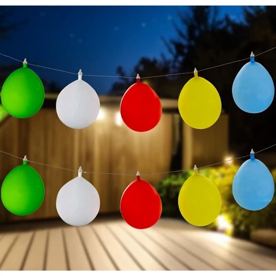 Northlight LED Inflatable Balloon Patio Light Set - Multi-Color - 10' Clear Wire - 10ct 3 Northlight LED Inflatable Balloon Patio Light Set - Multi-Color - 10' Clear Wire - 10ct