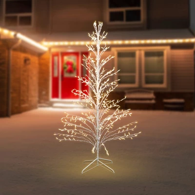 Northlight 6' Prelit Artificial Christmas Tree White Lighted Cascade Twig Outdoor Decoration - Clear Lights 4 Northlight 6' Prelit Artificial Christmas Tree White Lighted Cascade Twig Outdoor Decoration - Clear Lights - Image 2
