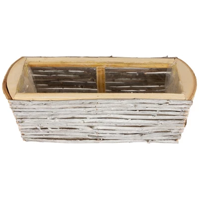 Northlight Wooden Log And Twig Flower Box Planters - 11.75" - Set Of 2 7 Northlight Wooden Log And Twig Flower Box Planters - 11.75" - Set Of 2 - Image 5