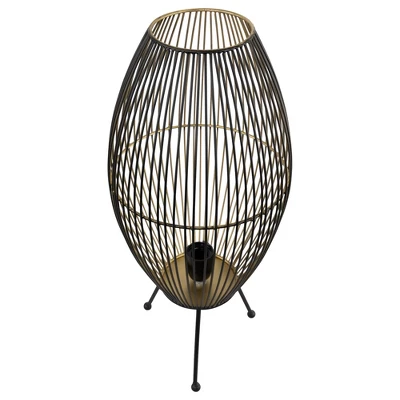 Northlight Oval Cage-Style Iron Table Lamp - 20" - Black And Gold 4 Northlight Oval Cage-Style Iron Table Lamp - 20" - Black And Gold - Image 2