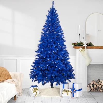Northlight Pre-Lit Medium Pine Artificial Christmas Tree - 6' - Royal Blue - Clear Lights 3 Northlight Pre-Lit Medium Pine Artificial Christmas Tree - 6' - Royal Blue - Clear Lights