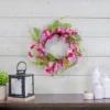 Northlight Geranium And Berry Artificial Spring Floral Wreath, Pink - 18-Inch -Home decor GUEST d19e8da9 4137 4b46 a5c2 f9d4368a3a97