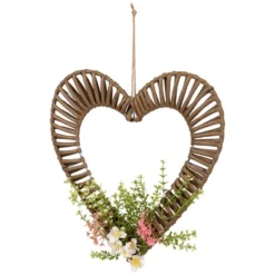 Northlight Wrapped Floral Heart Spring Decoration - 12" -Home decor GUEST d35167d6 55a4 47b4 b58b 4c99358f0de8
