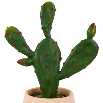 Northlight Real Touch™ Artificial Green And Red Potted Floral Cactus 9.5" 5 Northlight Real Touch™ Artificial Green And Red Potted Floral Cactus 9.5" - Image 3