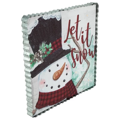 Northlight 12" LED Lighted 'Let It Snow' Snowman Christmas Canvas Wall Art 4 Northlight 12" LED Lighted 'Let It Snow' Snowman Christmas Canvas Wall Art - Image 2