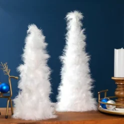 Northlight Layered Wispy Feather Cone Tree Christmas Decoration - 19.5" - Winter White 8 Northlight Layered Wispy Feather Cone Tree Christmas Decoration - 19.5" - Winter White -Home decor GUEST d6c6aa7f 541f 472c 95df 2d9a9c2187cd