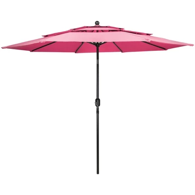 Northlight 9.75ft Outdoor Patio Market Umbrella With Hand Crank And Tilt, Pink 7 Northlight 9.75ft Outdoor Patio Market Umbrella With Hand Crank And Tilt, Pink - Image 5