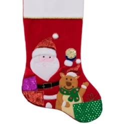 Northlight 20.5" Red And White Glittered Santa Claus And Reindeer Christmas Stocking -Home decor GUEST d7baa4c0 8706 4906 ad7c 704bab47f57f