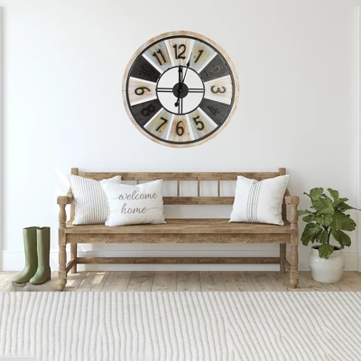 Northlight 28" Multi-Tonal Whitewashed Round Wall Clock 3 Northlight 28" Multi-Tonal Whitewashed Round Wall Clock