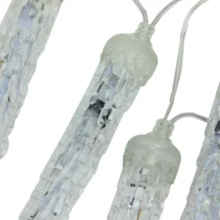 Northlight LED Lighted Transparent Dripping Icicles Snowfall Christmas Tube Lights - 14.25' Clear Wire - 16ct