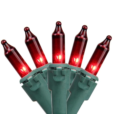 Northlight Mini Incandescent Christmas Lights - Red - 20.25' Green Wire - 100ct 3 Northlight Mini Incandescent Christmas Lights - Red - 20.25' Green Wire - 100ct