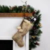 Northlight Faux Fur Christmas Stocking With Pom Poms - 20.5" - Beige And Brown -Home decor GUEST db376a3a 6166 4422 a861 4ec1f9c90ce0