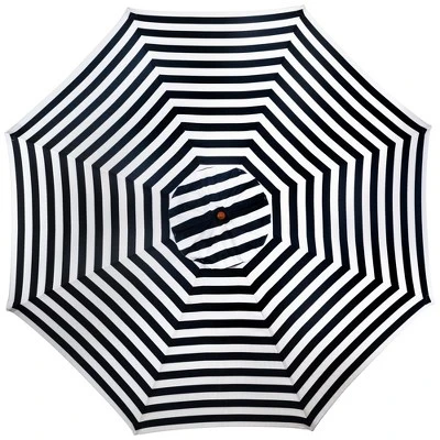 Northlight Striped Outdoor Patio Market Umbrella With Wooden Pole - 8.5' - Blue And White 4 Northlight Striped Outdoor Patio Market Umbrella With Wooden Pole - 8.5' - Blue And White - Image 2