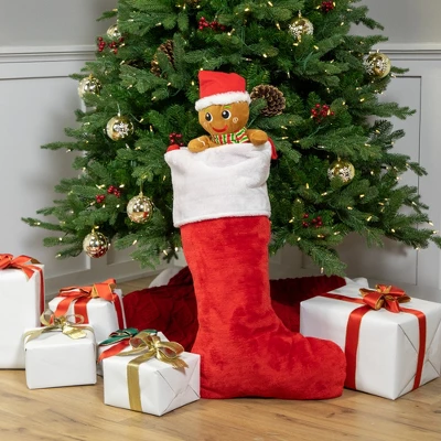 Northlight Traditional Plush Christmas Stocking With Cuff - 36" - Red And White 4 Northlight Traditional Plush Christmas Stocking With Cuff - 36" - Red And White - Image 2