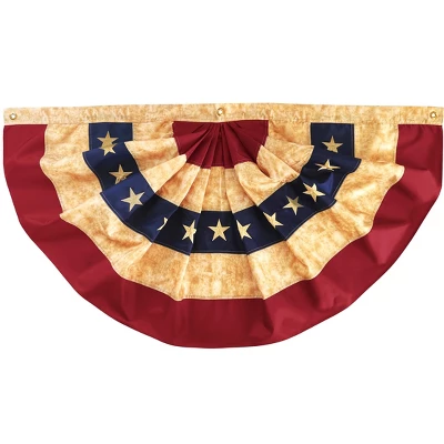 Northlight Patriotic Americana Tea-Stained Pleated Bunting Flag 48" X 24" 5 Northlight Patriotic Americana Tea-Stained Pleated Bunting Flag 48" X 24" - Image 3