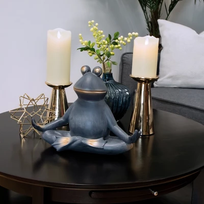 Northlight 12.25" Frog In Lotus Yoga Position Garden Statue 3 Northlight 12.25" Frog In Lotus Yoga Position Garden Statue