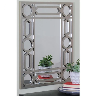 Northlight 29.5" Gray Framed Geometric Design Rectangular Wall Mirror 6 Northlight 29.5" Gray Framed Geometric Design Rectangular Wall Mirror - Image 4