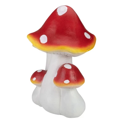 Northlight Hand Painted Mushroom Cluster Outdoor Garden Decoration - 17.5" - White And Red 4 Northlight Hand Painted Mushroom Cluster Outdoor Garden Decoration - 17.5" - White And Red - Image 2