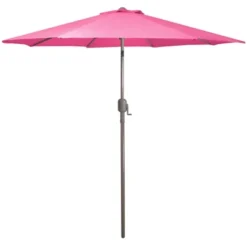 Northlight 9ft Outdoor Patio Market Umbrella With Hand Crank And Tilt, Pink -Home decor GUEST df9a839e c638 4b2b aefa 0699a9317600