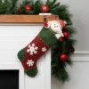 Northlight 20" Green And Red Snowflake Christmas Stocking With Blanket Stitching -Home decor GUEST e0ef9f92 8153 483e b50d b2e1bdae095f