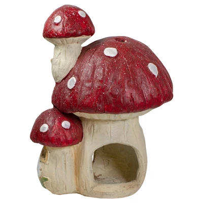 Northlight 18" Red And Beige Mushroom House Outdoor Garden Statue 5 Northlight 18" Red And Beige Mushroom House Outdoor Garden Statue - Image 3