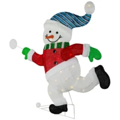 Northlight Lighted Snowman With Snowball Outdoor Christmas Decoration - 36.25" - Clear Lights -Home decor GUEST e12ef133 6365 4b9e b638 422e101861a2