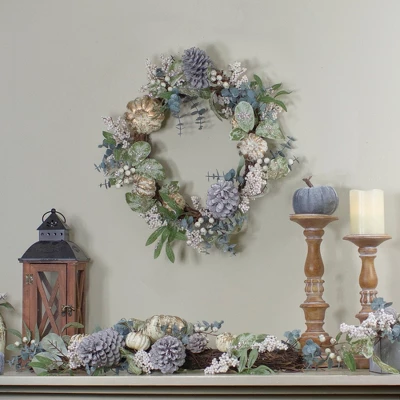 Northlight Neutral Colored Pumpkin And Pine Cones Fall Harvest Wreath - 18-Inch, Unlit 3 Northlight Neutral Colored Pumpkin And Pine Cones Fall Harvest Wreath - 18-Inch, Unlit