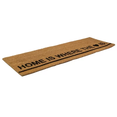 Northlight Natural Coir Outdoor Rectangular "Home Is Where The Heart Is" Doormat 16" X 48" 5 Northlight Natural Coir Outdoor Rectangular "Home Is Where The Heart Is" Doormat 16" X 48" - Image 3
