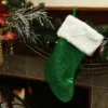 Northlight 18" Green And White Faux-Fur Cuffed Disco Sequined Christmas Stocking -Home decor GUEST e2862acb 26df 4936 bd44 01731adbb22d