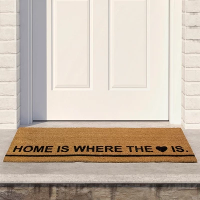 Northlight Natural Coir Outdoor Rectangular "Home Is Where The Heart Is" Doormat 16" X 48" 3 Northlight Natural Coir Outdoor Rectangular "Home Is Where The Heart Is" Doormat 16" X 48"