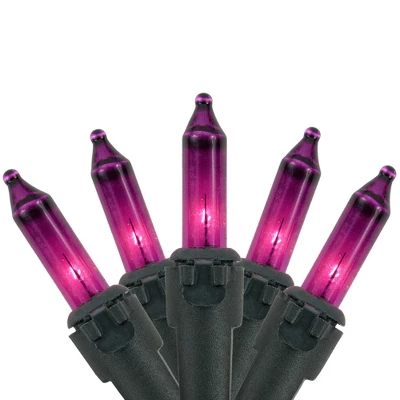Northlight Mini Incandescent Christmas Lights - Purple - 20.25' Black Wire - 100ct 6 Northlight Mini Incandescent Christmas Lights - Purple - 20.25' Black Wire - 100ct - Image 4