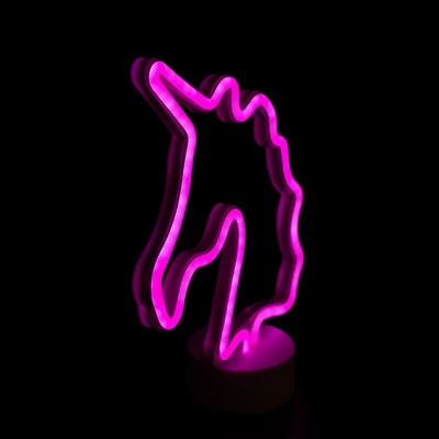 Northlight 11" Battery Operated Neon Style LED Unicorn Table Light - Pink 7 Northlight 11" Battery Operated Neon Style LED Unicorn Table Light - Pink - Image 5