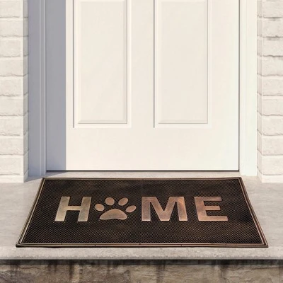 Northlight Gold Finish "Home" With Paw Print Rubber Doormat 18" X 30" 3 Northlight Gold Finish "Home" With Paw Print Rubber Doormat 18" X 30"