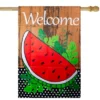 Northlight Welcome Watermelon Slice Spring Outdoor House Flag 28" X 40" 1 Northlight Welcome Watermelon Slice Spring Outdoor House Flag 28" X 40" -Home decor GUEST e572fd2a f07a 495c bab0 b5b6a9ac0eba