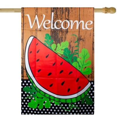 Northlight Welcome Watermelon Slice Spring Outdoor House Flag 28" X 40" 3 Northlight Welcome Watermelon Slice Spring Outdoor House Flag 28" X 40"