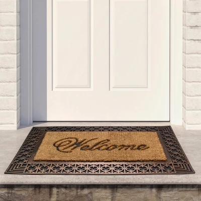 Northlight Gold And Natural Coir Rectangular "Welcome" Doormat 23" X 35" 3 Northlight Gold And Natural Coir Rectangular "Welcome" Doormat 23" X 35"