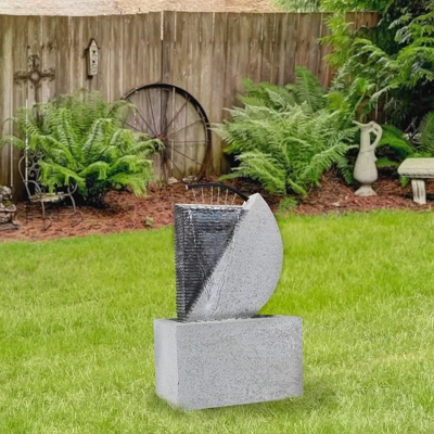 Northlight 20" Gray Modern Style Rainfall Outdoor Water Fountain 3 Northlight 20" Gray Modern Style Rainfall Outdoor Water Fountain
